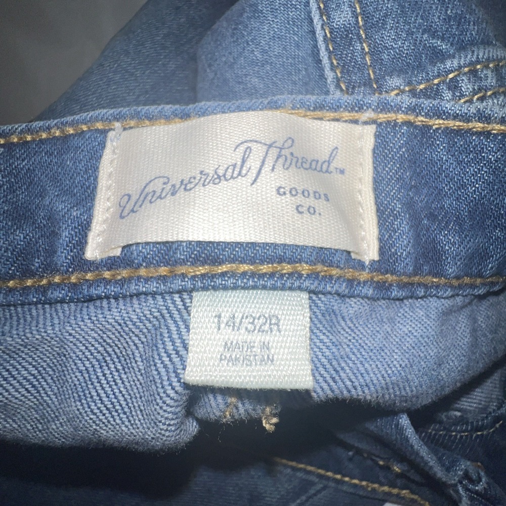 Universal Thread Boyfriend Cuffed Jeans Blue Medium Wash High Rise 14 NWT - Picture 10 of 10